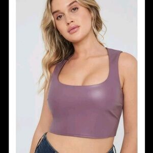 3 for $20 Garage purple faux leather tank top size small